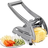 Pommes Frites Schneider Kartoffelschneider mit 2 Edelstahl-Schneideeinsätzen...
