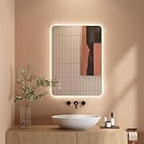 Dripex Badezimmerspiegel Led Badspiegel, Rechteckig, Touch-Schalter, Dimmbar, 3...