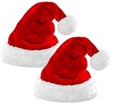 MERRYXMAS 2x Nikolausmütze - Weihnachtsmütze rot für - Einheitsgröße -...