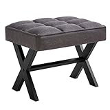 IBUYKE Kleiner 12' H Fußstützenstuhl, Quadratischer Leinen Fußhocker mit...