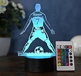 Personalisierte Fußball Lampe LED Nachtlicht Torjubel-Pose Geschenk für...