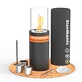 2 IN 1 Windlichtsäule 81CM Tischfeuer Indoor Standkamin Großer Kerzenständer...