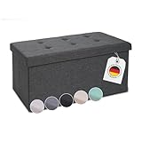 Blumtal Sitzbank mit Stauraum + extra Box - Truhenbank mit Stauraum 76x38x38 cm...