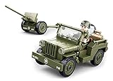 WWII - All. Jeep mit Feldhaubitze [M38-B0853], Spielset , Klemmbausteine,...