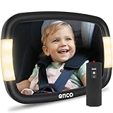 Onco LED Baby Rückspiegel Auto - 2 Licht-Modi für Tag & Nacht, 100%...
