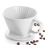 DOWAN Kaffeefilter Porzellan, Größe 2 Kaffee Dauerfilter aus Keramik für 2...