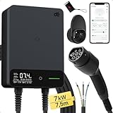 dé Wallbox 7kW APP [6-32A, 1-Phase] Elektrofahrzeug-Ladestation mit 7,5m Typ 2...