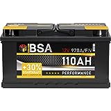 BSA Autobatterie 110Ah 12V 920A/EN ersetzt Batterie 100Ah 90Ah 105Ah 95Ah +30%...