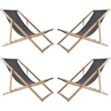 WOODOK 4er Liegestuhl Klappbar - Gartenliege Klappbar bis 120kg, Sonnenliege aus...