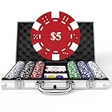 HEITOK Pokerkoffer Pokerset Profi mit Wert, 300 Glücksspielchips, nummerierte...