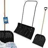 KOTARBAU® Satz Schneeschieber 80cm mit Rädern + Schneeschaufel 48 cm,...