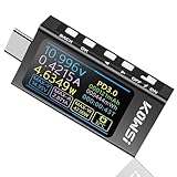 Heemol USB Tester 3.3V-40V USB C Messgerät 12A,Digital Multimeter PD3.1 QC4.0...
