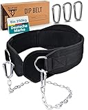 PULLUP & DIP Gürtel mit Kette und 3x Karabiner, Dip Gürtel inkl. Neopren...
