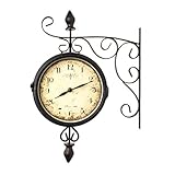 pajoma Wanduhr im antiken Design, beidseitiges Ziffernblatt, Antike Wanduhr, L...