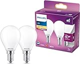 Philips LED Classic E14 Lampen 2-er Pack (40 W), matte LED Lampen mit...
