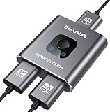 HDMI Splitter HDMI Switch,GANA 4K@60Hz Aluminium Bidirektional HDMI Switch 2 In...