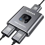 HDMI Splitter HDMI Switch,GANA 4K@60Hz Aluminium Bidirektional HDMI Switch 2 In...