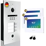 MATHFEL 2 Draht Bus IP 3 Familienhaus Video Türsprechanlage Fischaugenkamera...