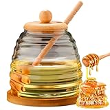 HIULLEN 500ml Honigglas mit Honiglöffel, Honigspender, Honigtopf mit Dipper und...