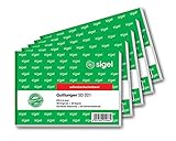 SIGEL SD021 Quittungsblock A6 quer, 5 Stück, 2x40 Blatt, selbstdurchschreibend,...