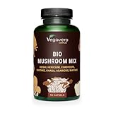 Bio Pilz Komplex | 7 BIO EXTRAKTE: Reishi, Cordyceps, Shiitake, Chaga, Hericium, Agaricus, Maitake | Mushroom Mix Bio - Beta-Glucane & Polysaccharide | Vegan | Deutsche Produktion von Vegavero®