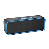 Kolaura Bluetooth Lautsprecher, Tragbarer Wireless Bluetooth 5.0 Lautsprecher mit 3D-Stereo-HiFi-Bass, 1500-mAh-Akku, 12 Stunden Spielzeit Blau