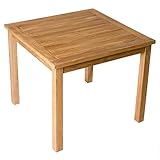 Divero quadratischer Gartentisch Como aus Teakholz, behandelt - für den Innen-...