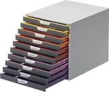 Durable Schubladenbox A4 (Varicolor) 10 Fächer für Dokumentenablage, mit...