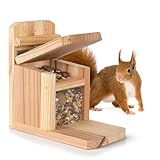 Waldfunk Eichhörnchen Futterstation – Wetterfestes Futterhaus aus Holz mit...