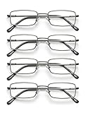 OKH 4er-Pack Lesebrillen für Männer, Metallrahmen Blaulicht Blockierende für...
