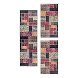 Carpetsale24 Bettumrandung Schlafzimmer 3 teilig Patchwork Multicolor...