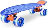 Hurtle Scateboard Kinder ab 6 Jahre, Mini Skateboard mit LED Leuchtrollen, 55cm...