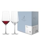Zwiesel Glas Bordeaux Rotweinglas Pure (2-er Set), anmutige Bordeauxgläser für...