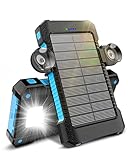 Solar Powerbank 26800 mAh mit Saugnapfhalterung, Solar Ladegerät Externe Akkus...