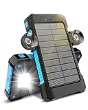 Power Bank 26,800 mAh mit Solar, Powerbank Externe Akkus 3 USB Anschlüsse mit...