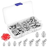 MXTIMWAN 105 Stück Schmiernippel Sortiment für Fettpresse, Schmiernippel Set...