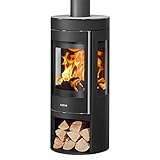 Justus 4825 30 Mino Trios 2.0 Kaminofen Stahl Schwarz mit Glas-Abdeckplatte/A
