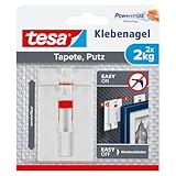 tesa Verstellbarer Klebenagel für Tapeten und Putz 2 kg - Höhenverstellbarer,...