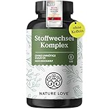 NATURE LOVE® Stoffwechsel Komplex – 120 Kapseln – Grünteeextrakt, Zink,...