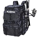 PLUSINNO Angelrucksack mit Rutenhaltern, 42 l, groß, wasserdicht,...