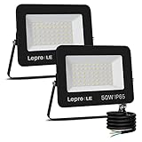 Lepro 50W LED Strahler Außen, 4250LM Superhell Außenstrahler IP65 Wasserdicht...