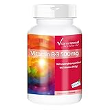 Vitamin B3 hochdosiert - 500mg je Tablette - Nicotinamid - 180 vegane Tabletten...
