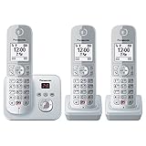 Panasonic KX-TG6863GS Schnurlostelefon mit 3 Mobilteilen und Anrufbeantworter...