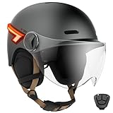CASR Glow - LED-Helm für Fahrrad & Scooter - XL-Visier & abnehmbare Ohrpolster,...
