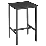 VASAGLE Frühstücksbar, quadratisch, hoch, Bartisch, Robustes Stahlgestell, 60...