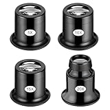 JIYIN 4 Stück Uhrmacherlupe, 5x/10x/15x/20x Augen Lupe Glas Okular Schmuck Lupe...