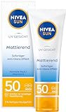 NIVEA SUN UV Gesicht Mattierender Sonnenschutz LSF 50 (50 ml), nicht fettende...