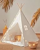 Tiny Land Tipi Zelt für Kinder, Drinnen und Draussen Spielzelt Mit Gepolsterter...