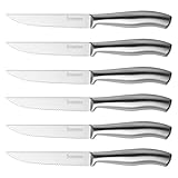 isheTao Steakmesser-Set, 6-teilig, Extra Scharfe Klinge, Wellenschliff,...