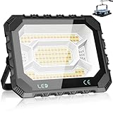 Adewalk 200W LED Baustrahler Akku Solar Arbeitsleuchte Tragbare, 16000LM...